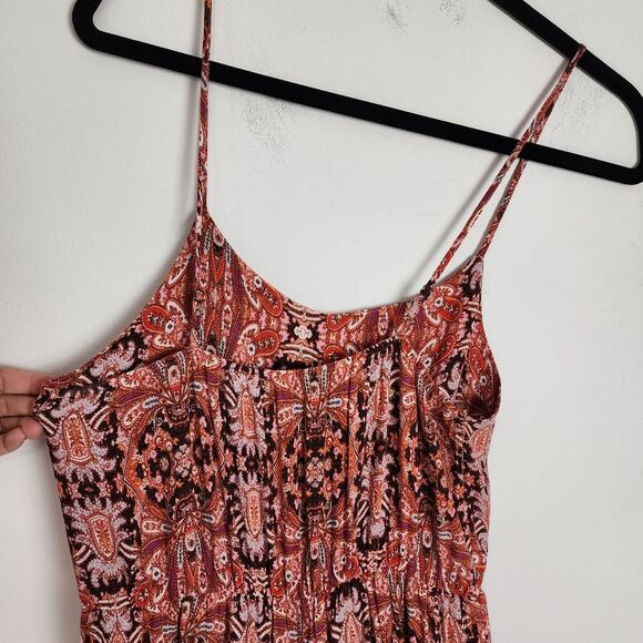 Purple Snow Wide Leg Jumpsuit Bohemian Ethnic Print Palazzo Spaghetti Straps M - Picture 11 of 15